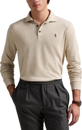 Polo Ralph Lauren Luxury Jersey Long Sleeve Polo | Nordstrom