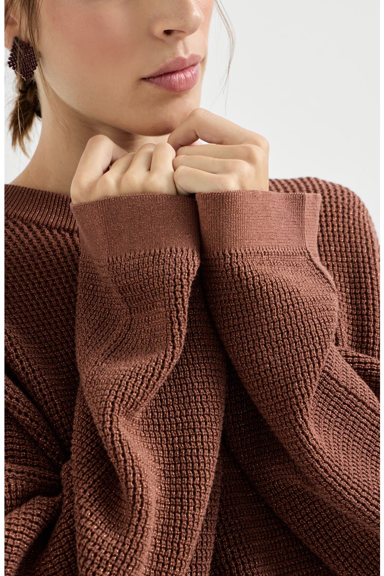 Sparkling net sweater, Alternate, color, Red