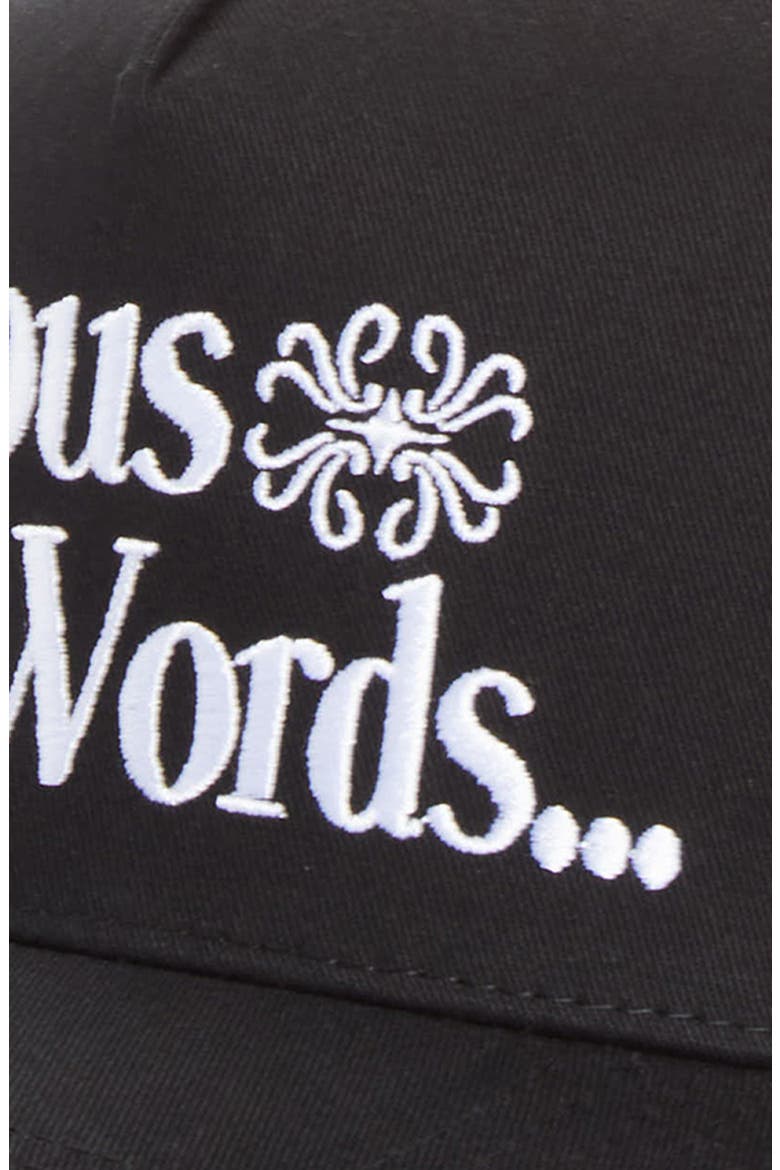 Famous Last Words Snapback Baseball Cap, Alternate, color, JET BLACK