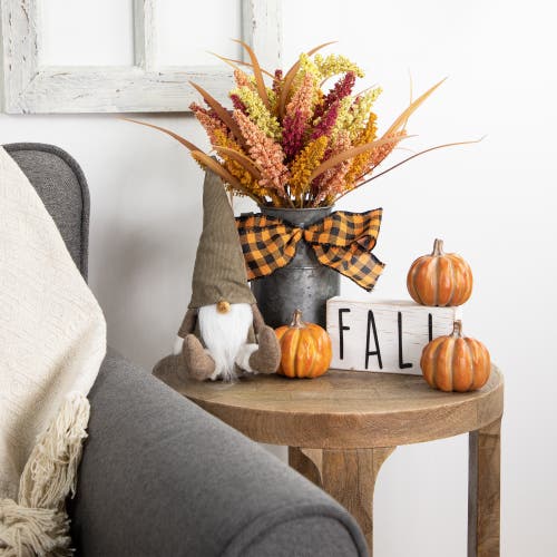 Northlight 18in Autumn Harvest Foliage In Canister Floral Decoration In Multi