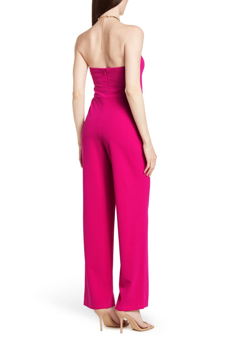 Halter Necklace Jumpsuit, Alternate, color, FUCHSIA