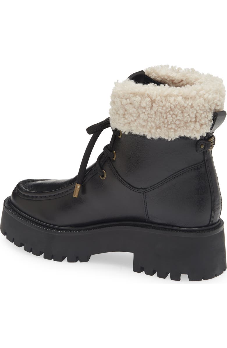 Sam Edelman Elara Faux Shearling Lined Lug Sole Boot, Alternate, color, Black
