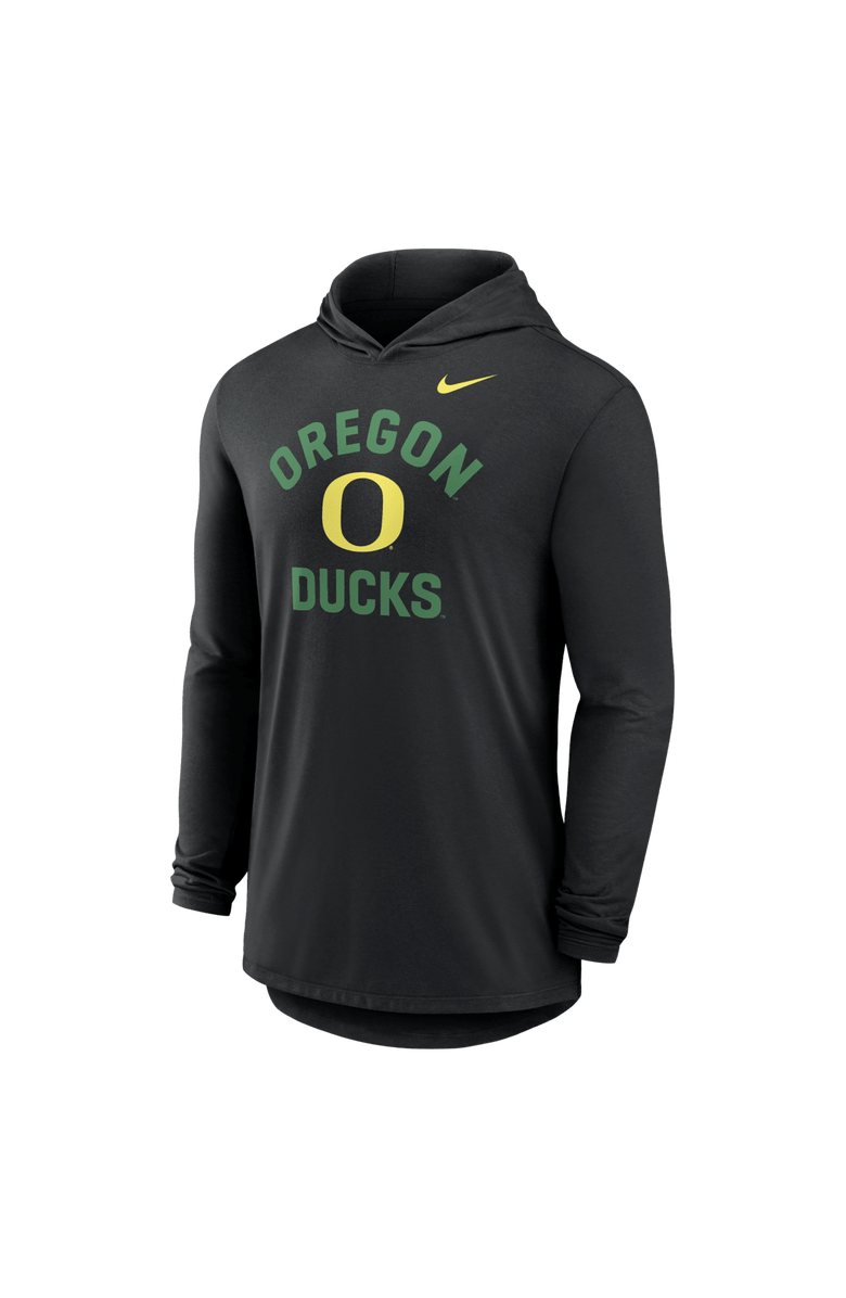 Nike Men's Nike Black Oregon Ducks Primetime Arch Tri-Blend Dri-FIT Long Sleeve Hooded T-Shirt, Alternate, color, Black