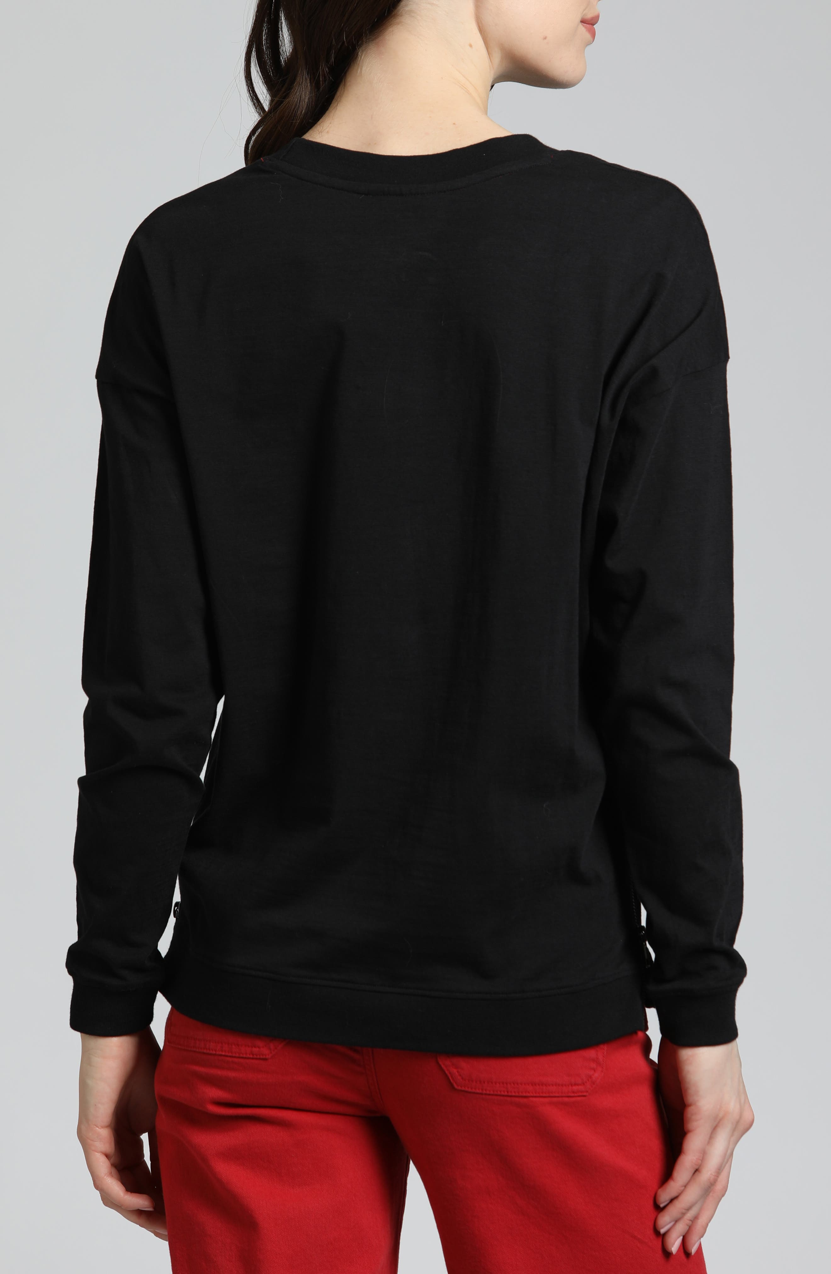 Side Zip Long Sleeve Cotton Pullover - image 2