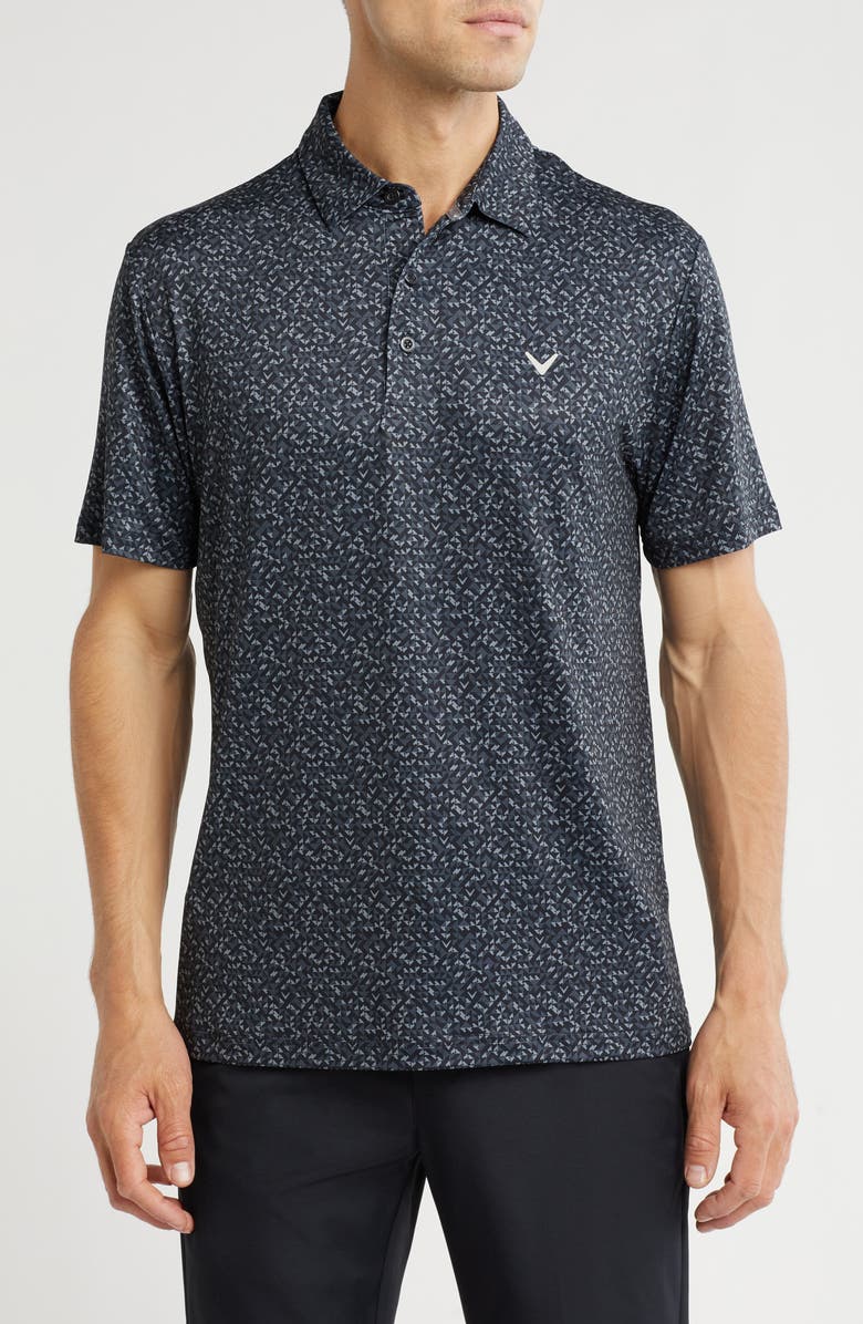 Callaway Linear Chevron Golf Polo, Main, color, Caviar