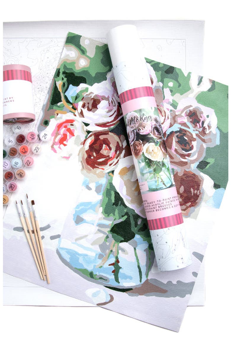 Mail Me Roses Paint by Numbers Kit, Alternate, color, Pink / White / Green