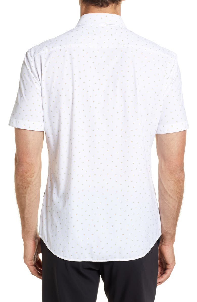 BOSS Hugo Boss Ronn Geo Print Short Sleeve Button-Up Shirt, Alternate, color,