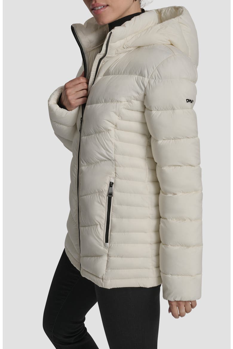 Cire Packable Hooded Puffer Jacket, Alternate, color, IVORY STRETCH
