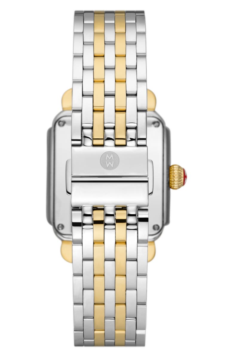 MICHELE Deco Madison Diamond Two-Tone Bracelet Watch, 35mm, Alternate, color, 