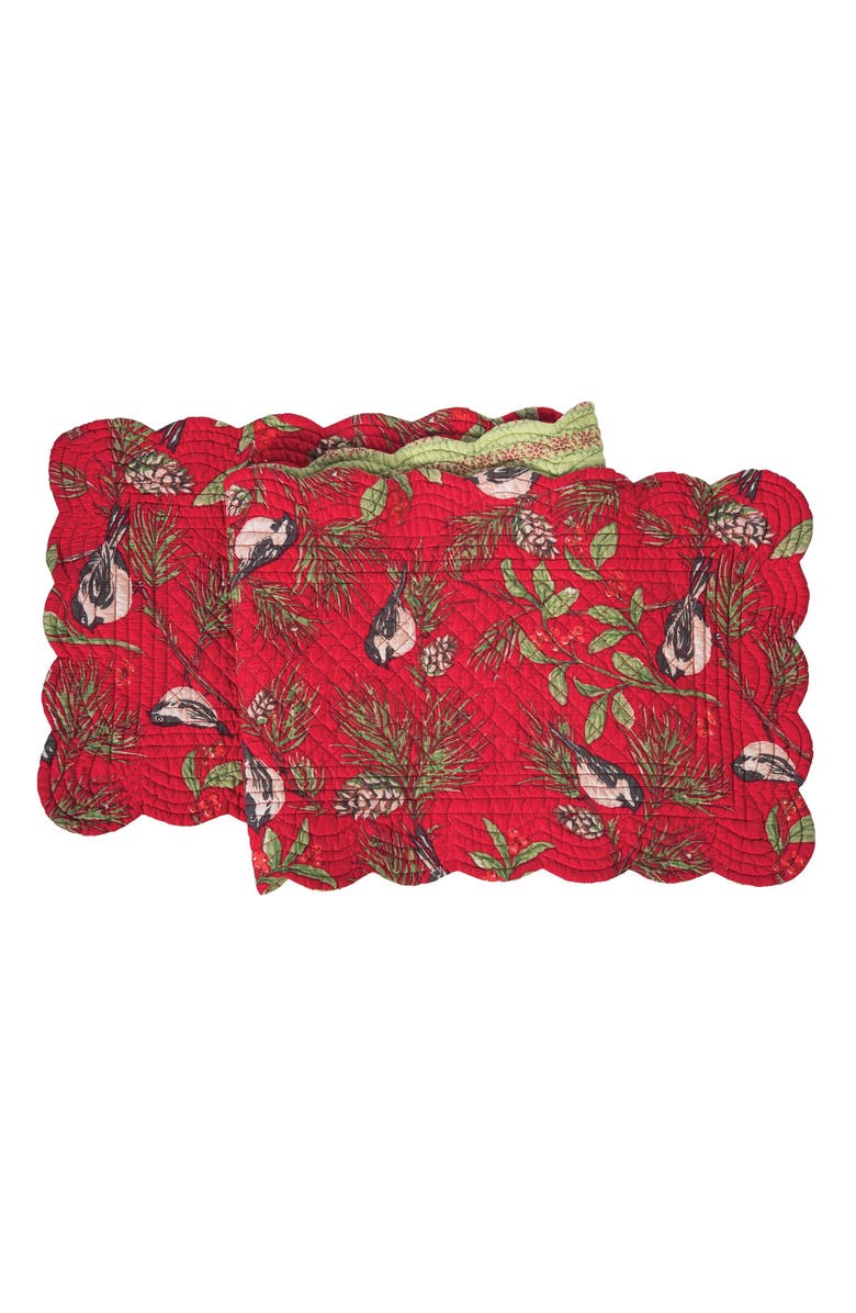 C&F Home Chickadees
Pine Needles Red Quilted 100% Cotton Christmas Table Runner, Main, color, Red