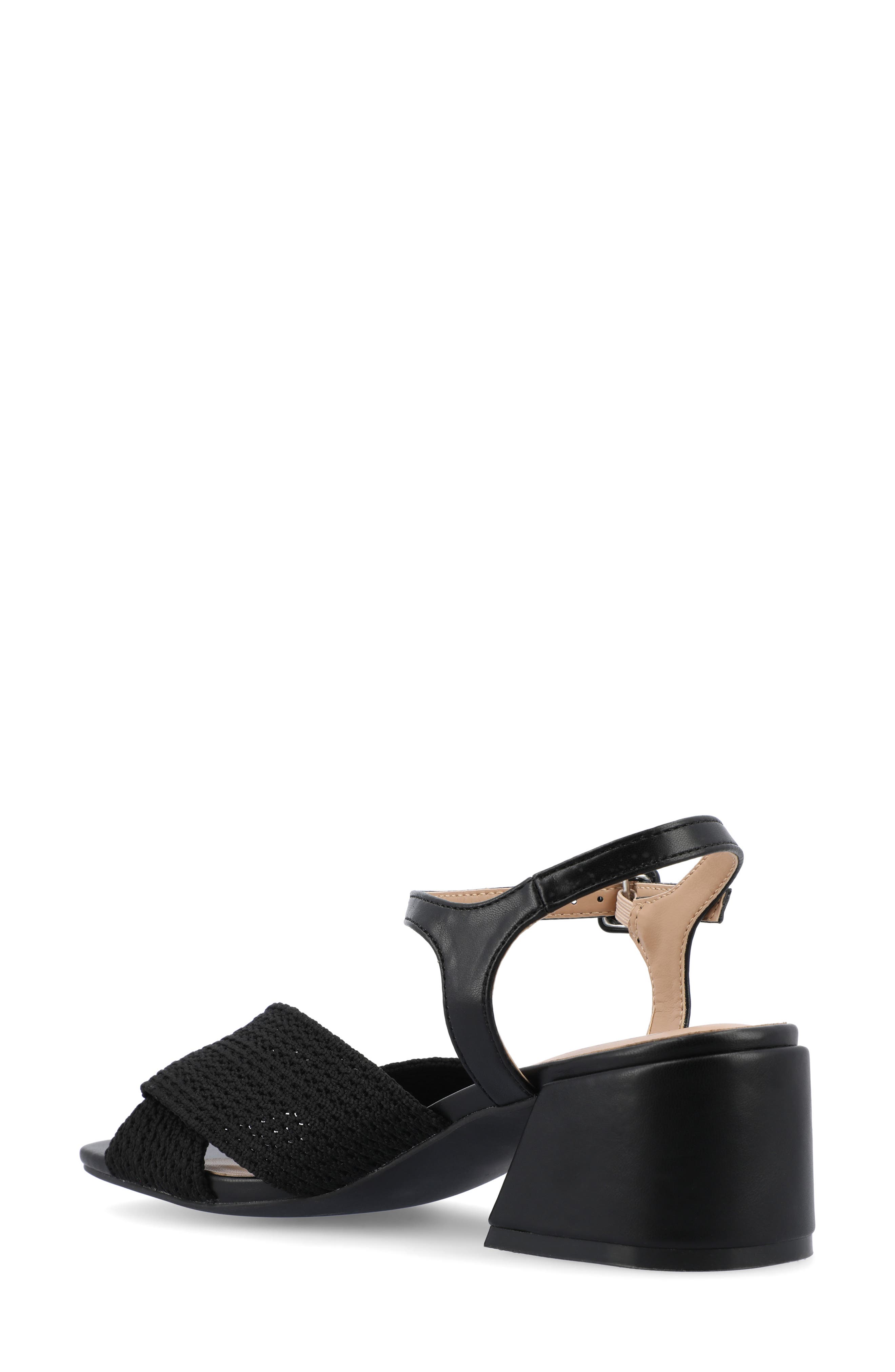 Journee Collection Zerlina Knit Block Heel Sandal, Alternate, color, 