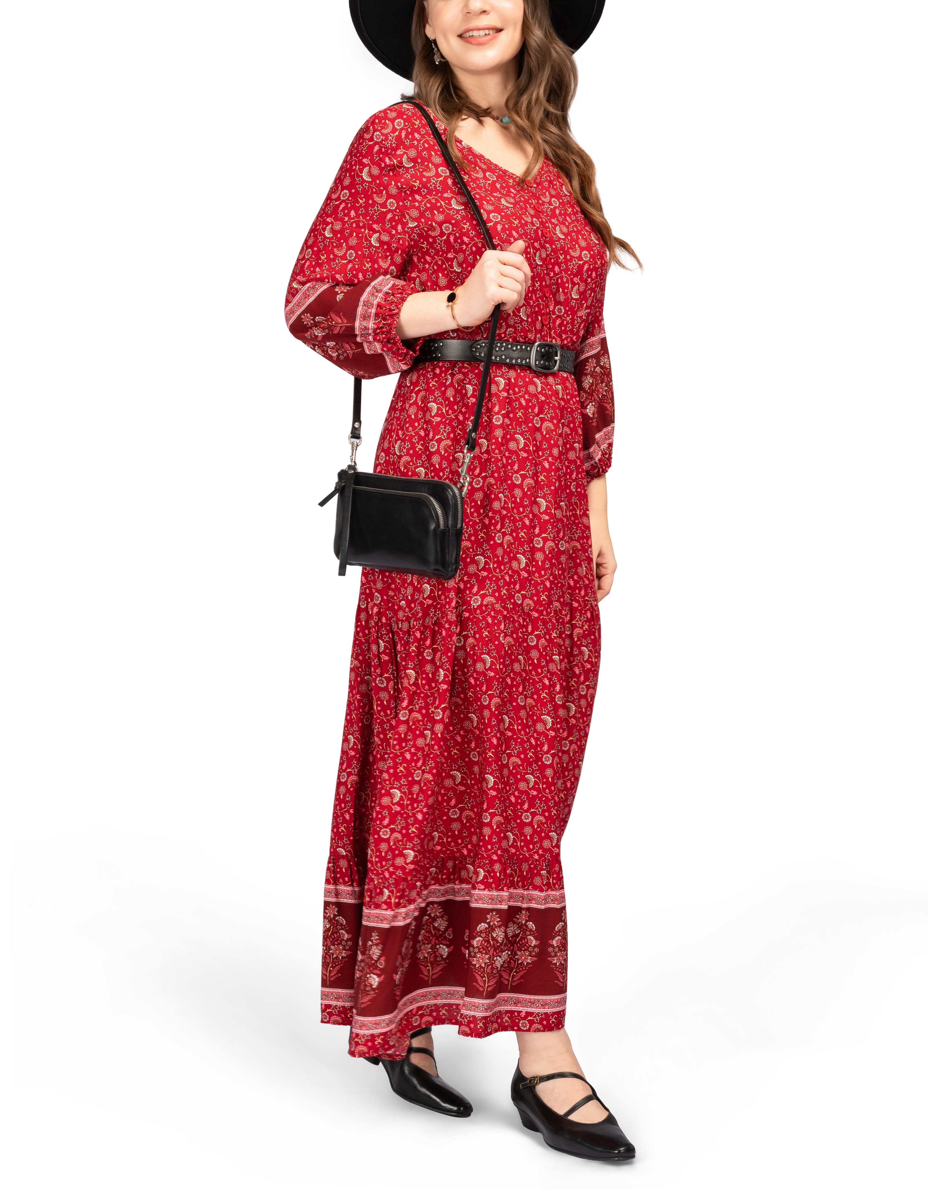 OLD TREND Dahlia Genuine Leather Compact Convertible Crossbody, Alternate, color, Black