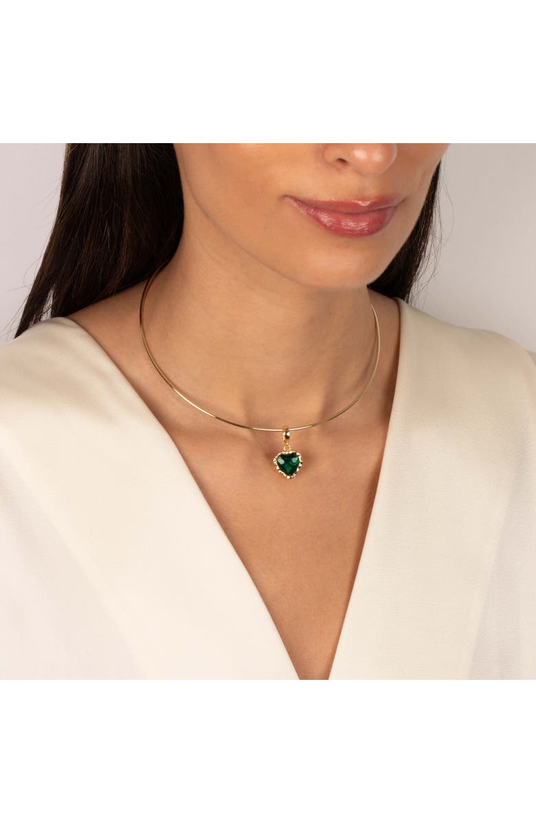 BY ADINA EDEN Green Heart CZ Charm, Alternate, color, Emerald Green