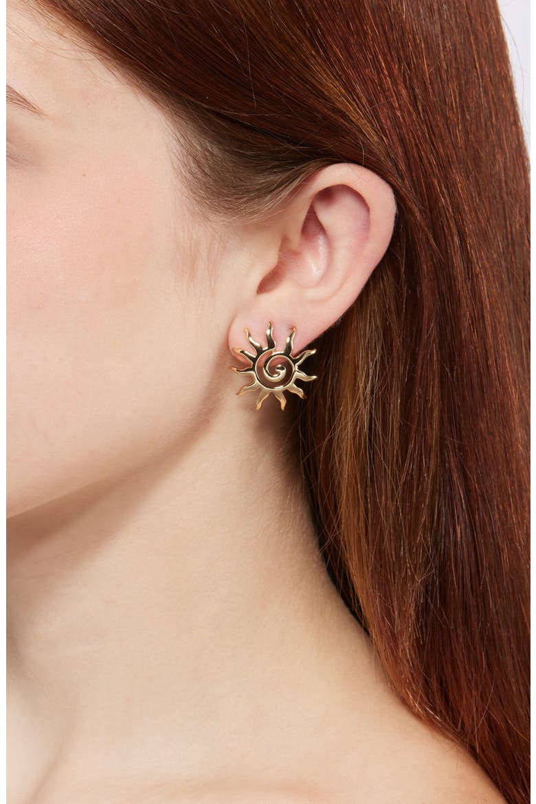 Solana Stud Earrings, Alternate, color, GOLD