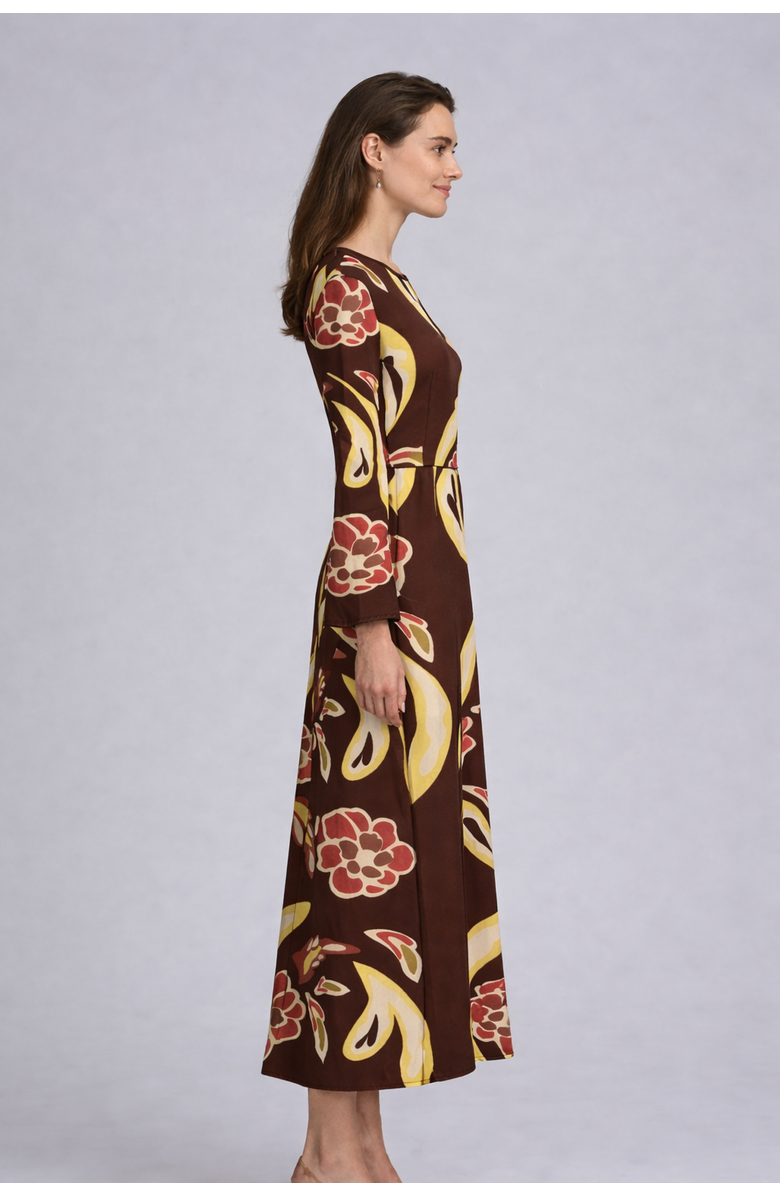 ELLE Collection Printed Dress, Alternate, color, Multi