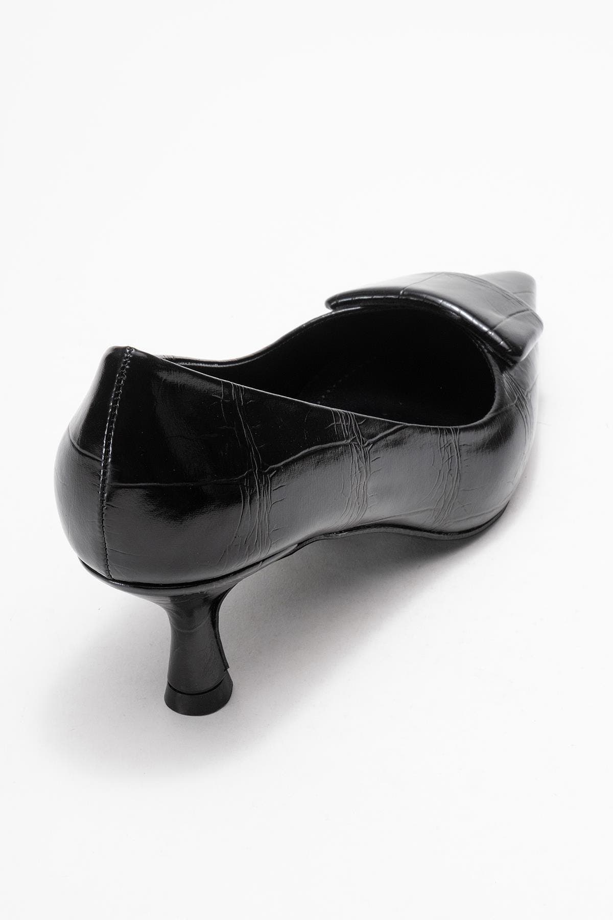 Prologue Shoes Marcia Buckle Pointed Toe Pump, Alternate, color, Black Printed