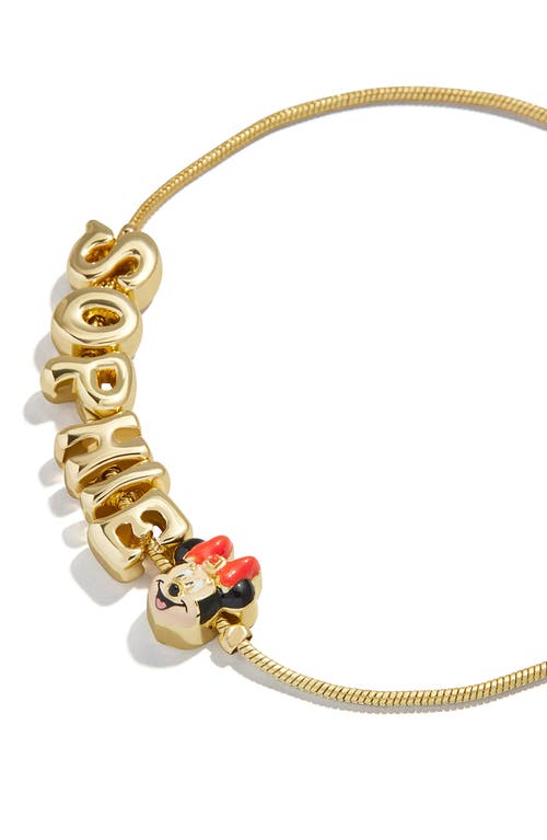 Baublebar Personalized Disney® Bubble Charm Slider Bracelet In Gold