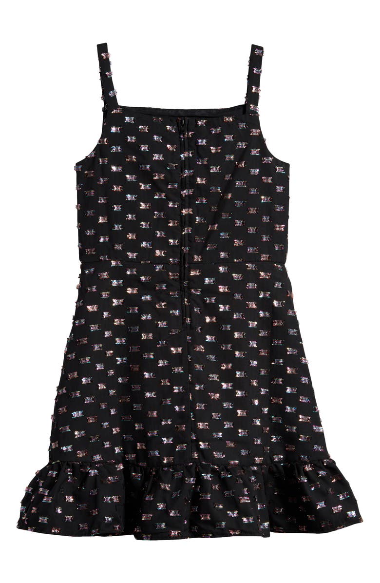 Pippa & Julie Kids' June Rainbow Metallic Party Dress, Alternate, color, Black
