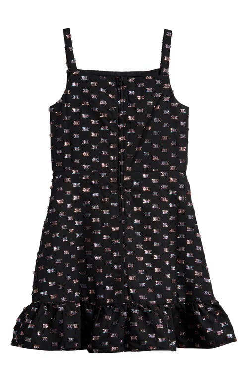 Shop Pippa & Julie Kids' June Rainbow Metallic Party Dress In Black