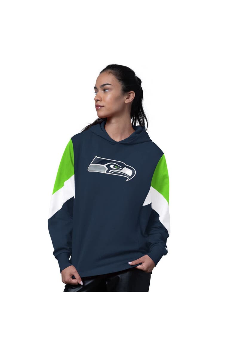 Women's Starter College Navy Seattle Seahawks Scrimmage Hoodie, Main, color, College Navy