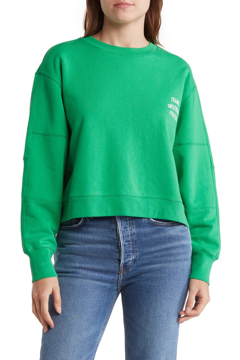 Crewneck Empathetic Athletes Sweatshirt, Main, color, GRASS GREEN