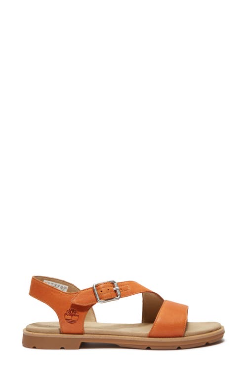 Timberland Calista Bay Sandal In Medium Orange Full Grain
