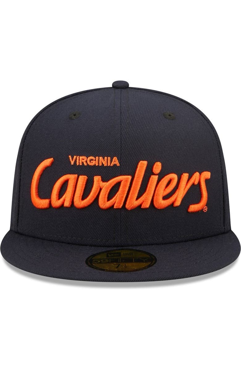 New Era Men's New Era Navy Virginia Cavaliers Script Original 59FIFTY Fitted Hat, Alternate, color, Navy