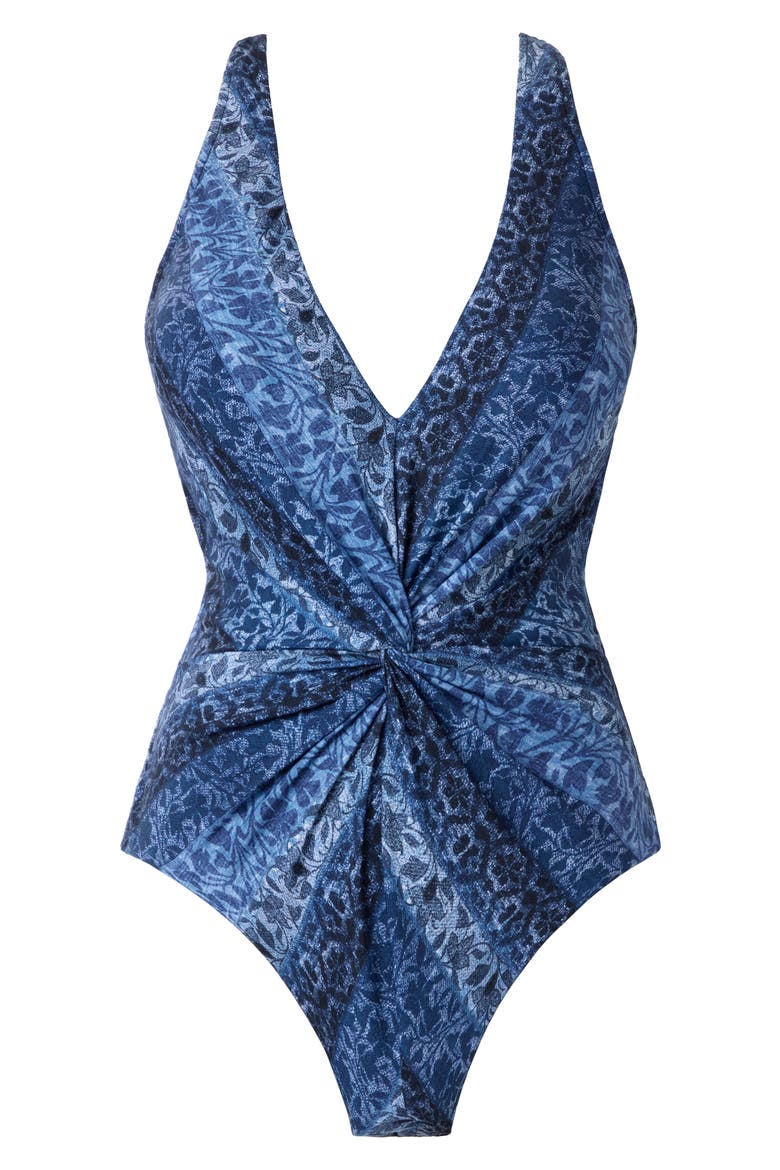 Via Roma Drew Strappy One-Piece Swimsuit, Alternate, color, BLUE MULTI