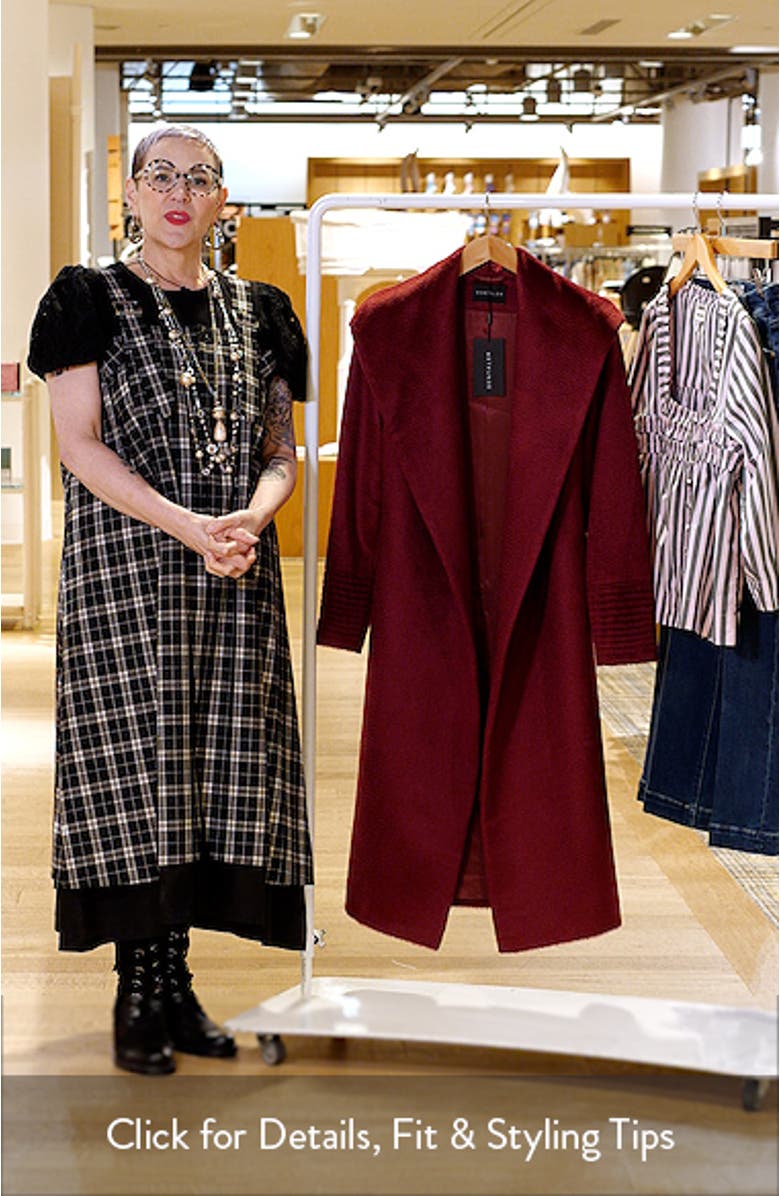 Shawl Collar Alpaca & Wool Blend Longline Wrap Coat, sales video thumbnail