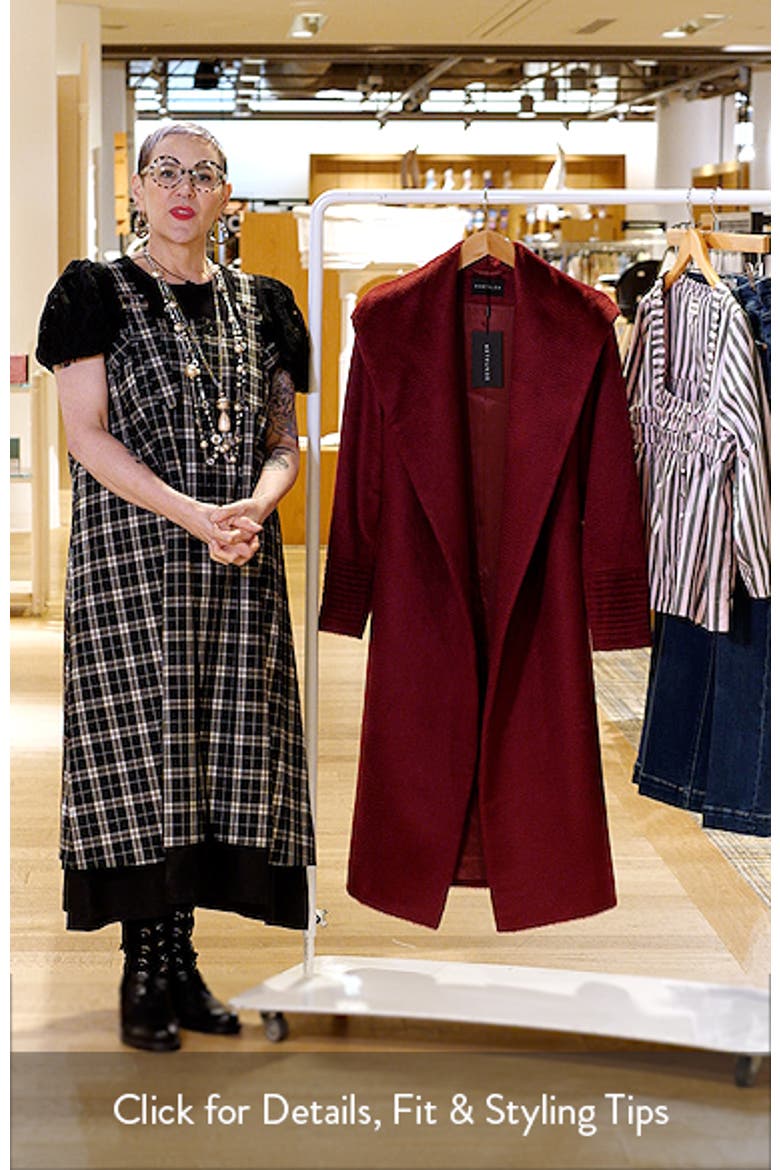 Shawl Collar Alpaca & Wool Blend Longline Wrap Coat video