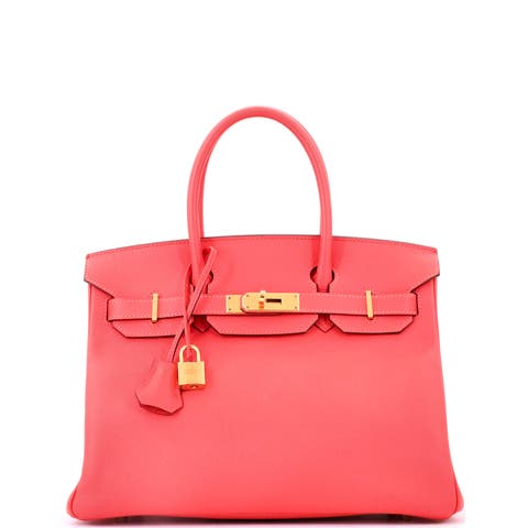 Birkin Handbag Red Epsom with Gold Hardware 30