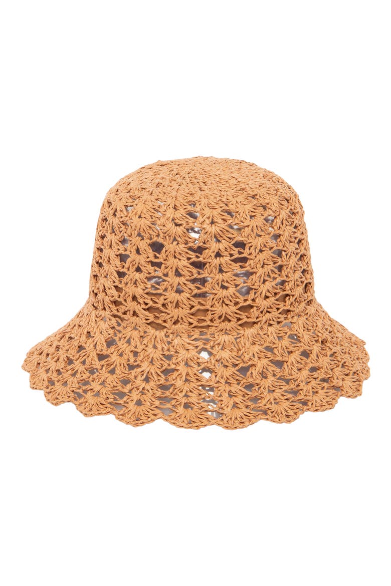 Sofia Straw Bucket Hat, Main, color, TOBACCO