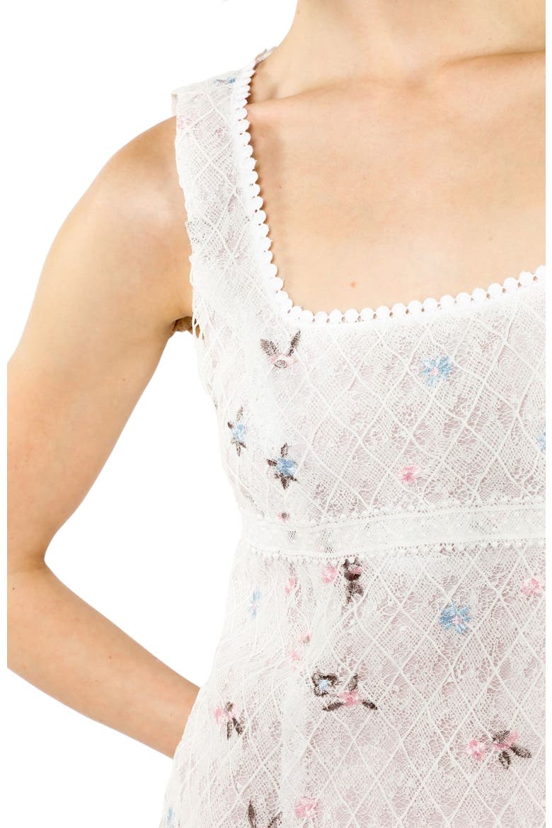 Embroidered Lacey Trellis Mini Dress, Alternate, color, White Multi