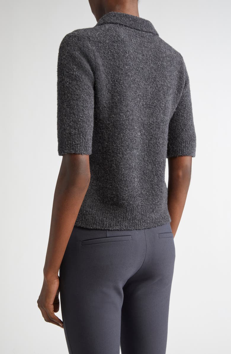 Bouclé Short Sleeve Polo Sweater