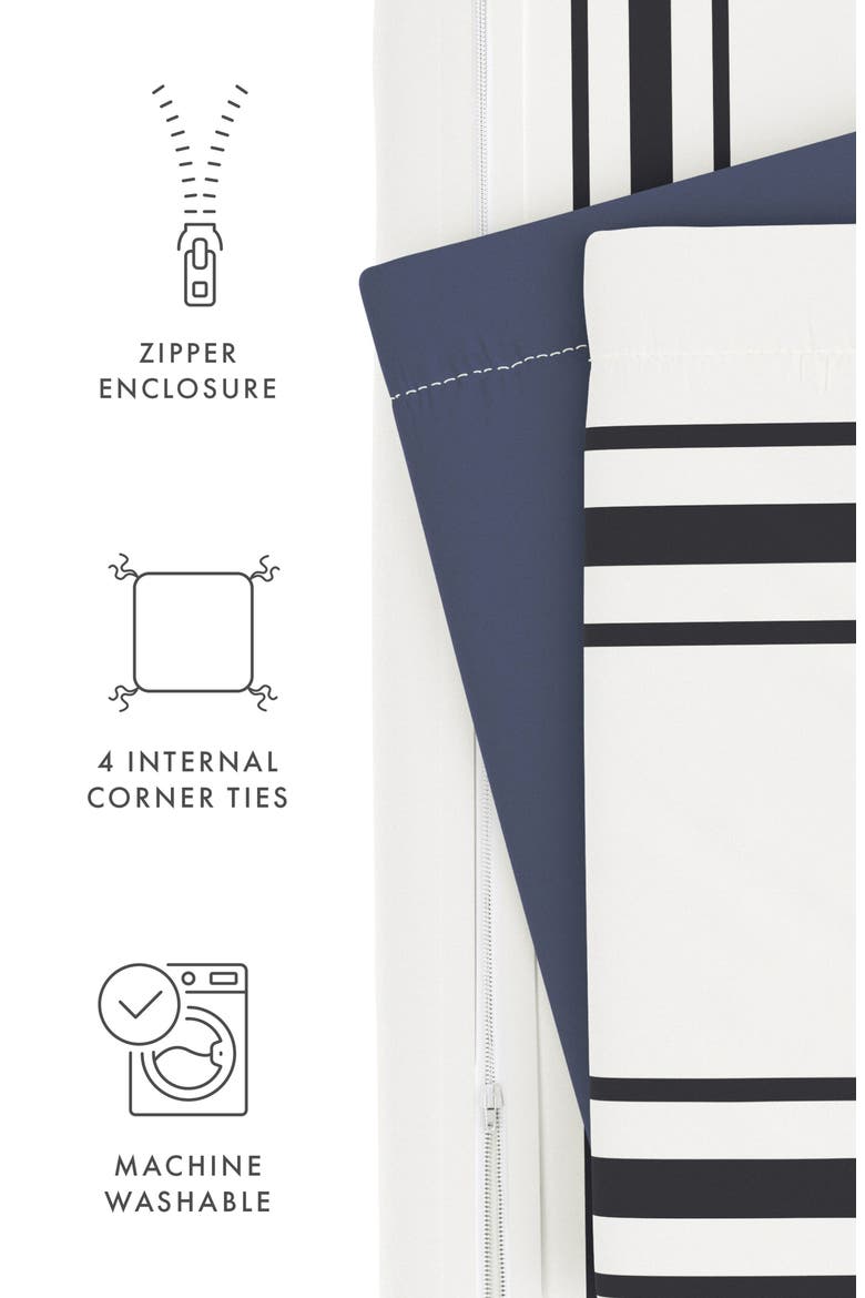 Premium Ultra Soft Desert Stripe 3-Piece Reversible Duvet Cover Set, Alternate, color, NAVY