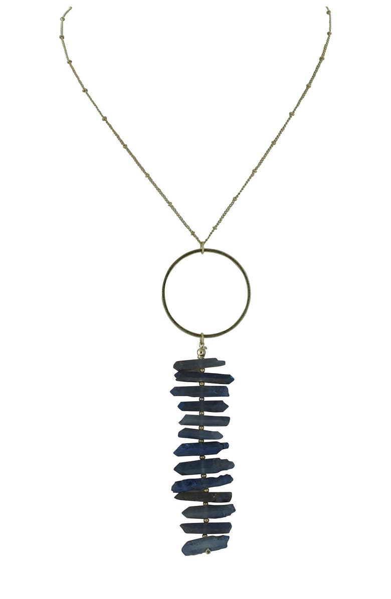 OLIVIA WELLES Pendant Stone Necklace, Main, color, Blue