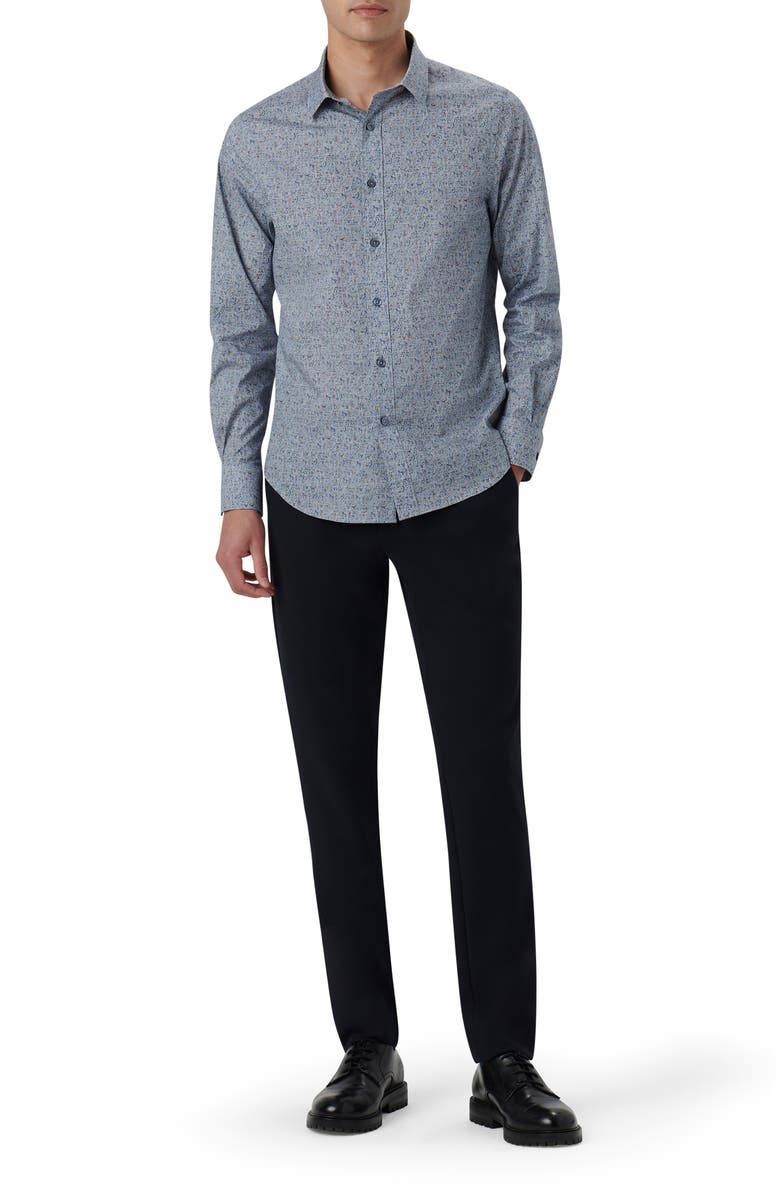 Bugatchi Julian Shaped Fit Cave Art Print Stretch Cotton Button-Up Shirt, Alternate, color,