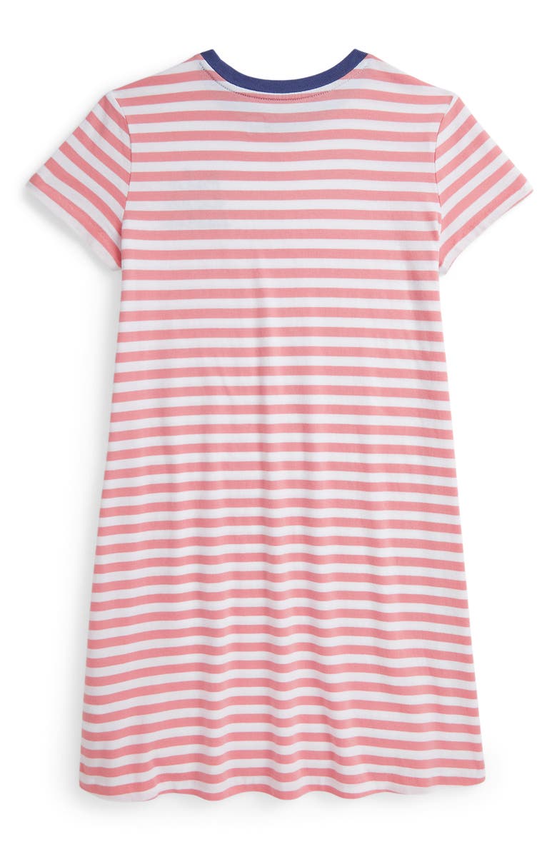 Ralph Lauren Kids' Stripe Cotton Ringer T-Shirt Dress, Alternate, color, Pink
