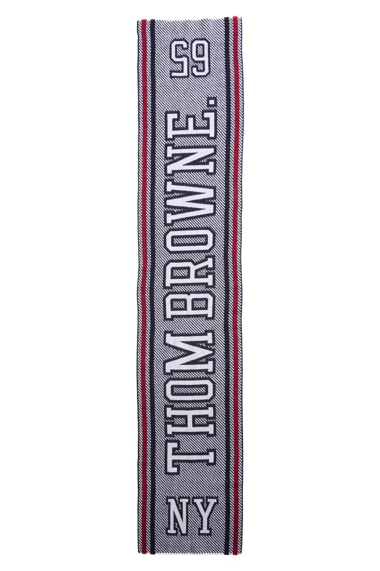 Varsity Logo Virgin Merino Wool Scarf, Main, color, RWBWHT