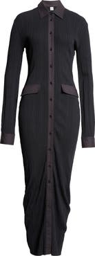 TOTEME Long Sleeve Rib Maxi Shirtdress