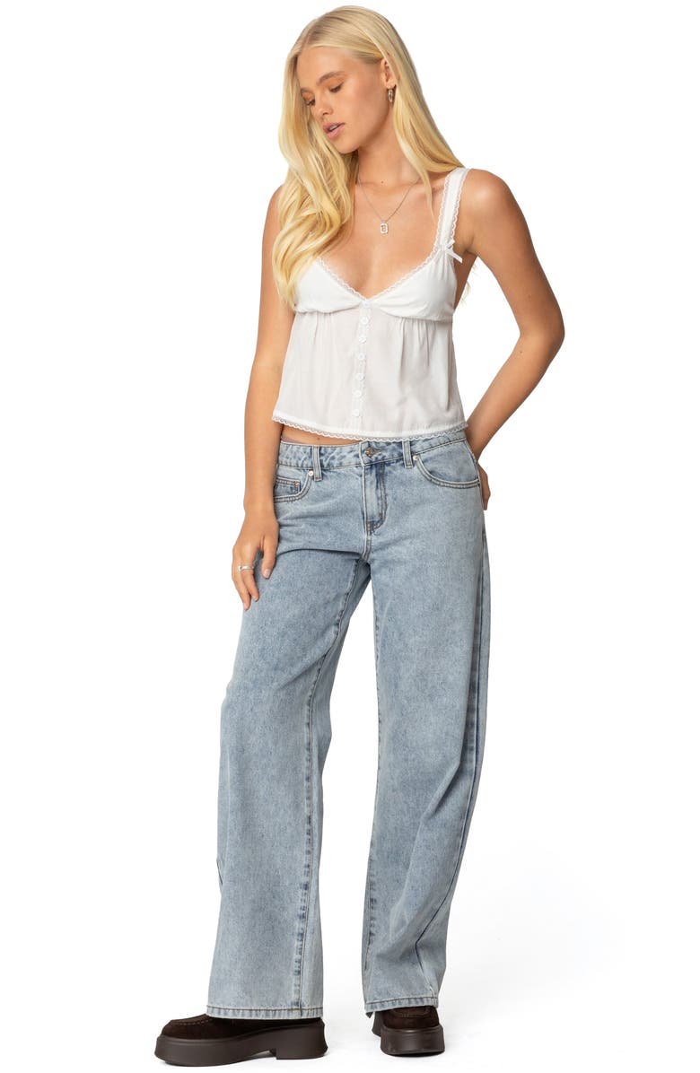 EDIKTED Andea Babydoll Tank, Alternate, color, White