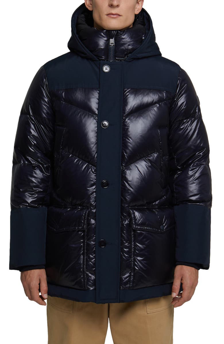 Woolrich Logo Arctic Down Hooded Puffer Coat, Main, color, 