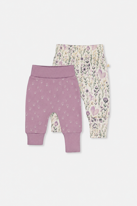 Organic Cotton Floral Cuff Two Evolutive Pants Set