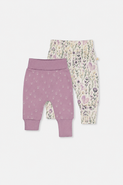Deux par Deux Organic Cotton Floral Cuff Two Evolutive Pants Set