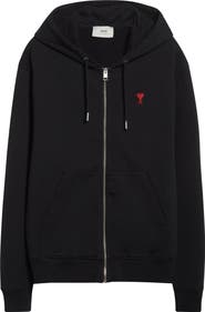 AMI PARIS Ami de Coeur Logo Embroidered Zip Hoodie