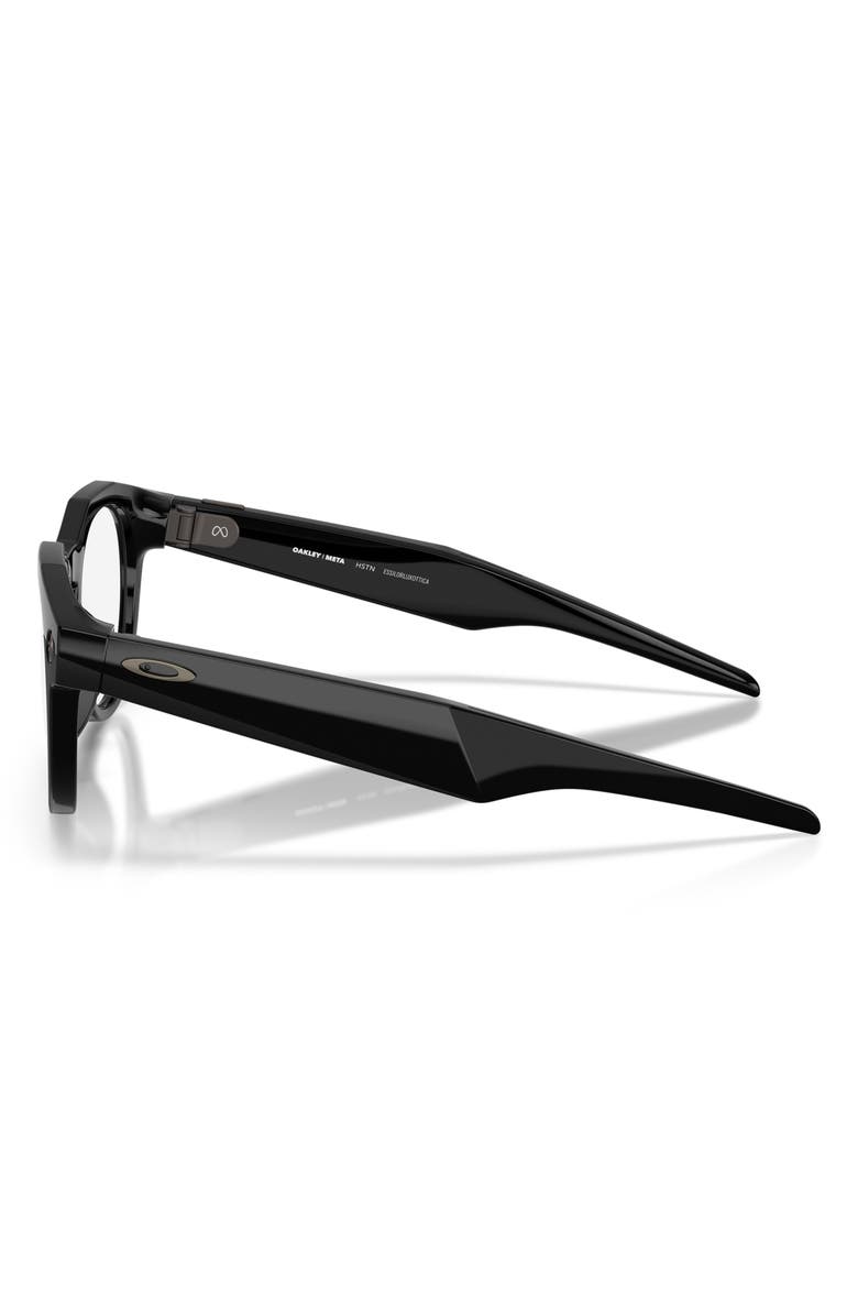 Oakley Gender Inclusive Meta HSTN 51mm Round Glasses, Alternate, color, Black / Clear