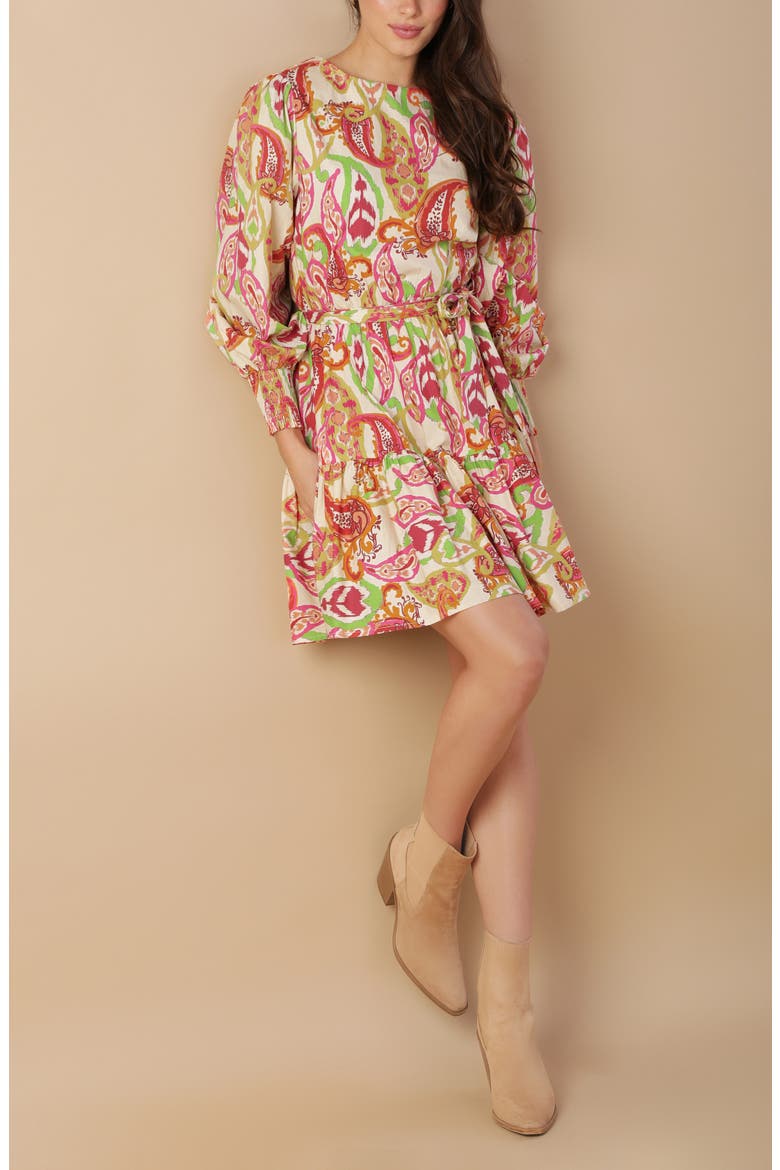 Long Sleeve Fit & Flare Minidress, Alternate, color, IVORY