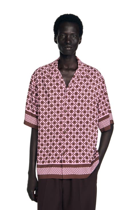 Square Cross motif flowing blouse