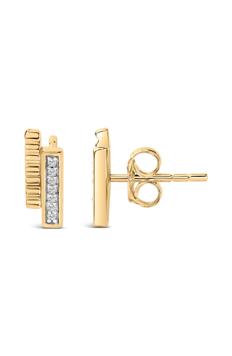 Haus of Brilliance 14k Yellow Gold Plated .925 Sterling Silver Diamond Accent Bar Stud Earrings, Alternate, color, Yellow