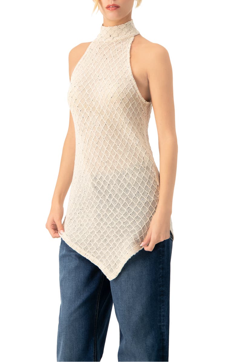 IVONNE Knit Halter Neck Sleeveless Top, Alternate, color, Natural